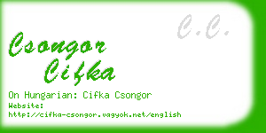 csongor cifka business card